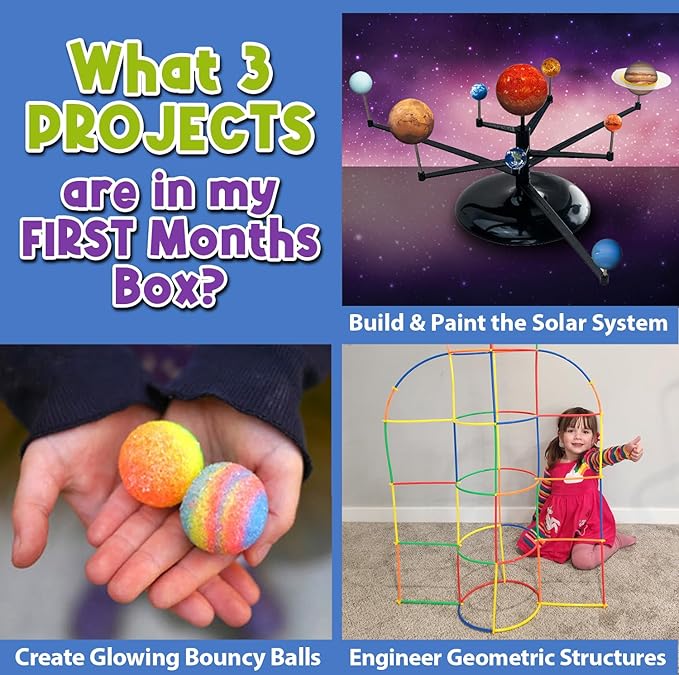 3-Month Subscription | 3 Science Kits, 9 Hands-On STEM Projects | Educational Experiments & Activities for Kids Ages 7β12, Great Gift Idea