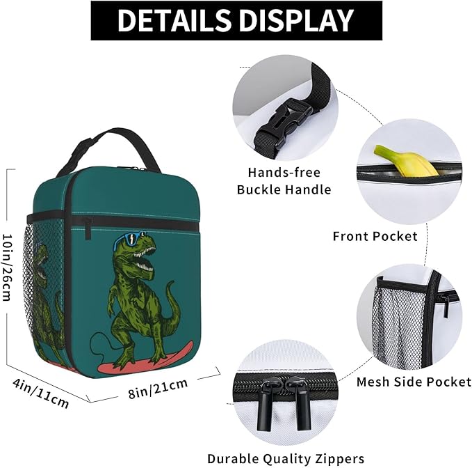Dinosaur Reusable Lunch Box Insulated LunchBox Cooler Lunch Bag