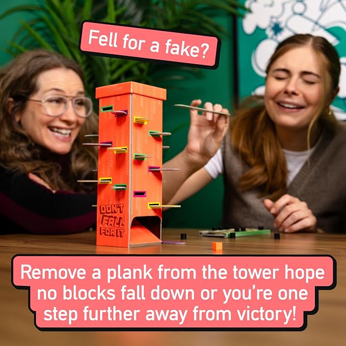 Don't Fall for It - The Hilarious Tower Trivia Game for Ages 10 and up. Fun and Easy Board Game for 2+ Players, Perfect for Families and Kids and Game Night.