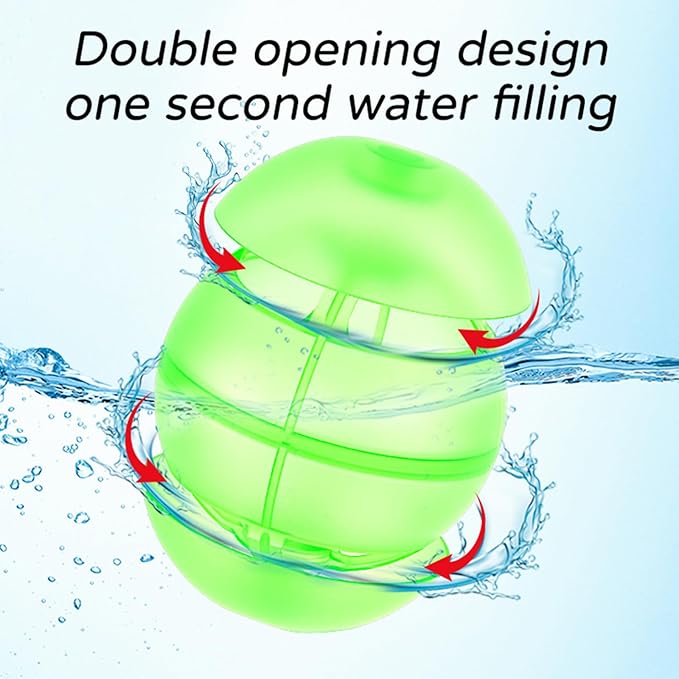 Reusable Water Balloons for Kids, 24PCS Refillable Latex-Free Silicone Water Bomb with Mesh Bag, Summer Toys Beach toys Swimming Pool Party Supplies Bath Toy Outdoor Idea Gift for Kids