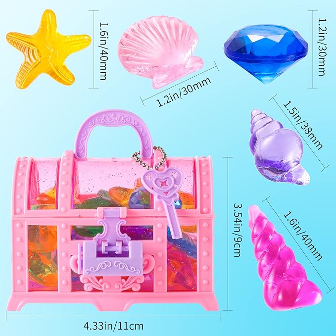 28 Pcs Colorful Diving Gem Pool Toys Set with Treasure Pirate Box Swimming Gem Pirate Diving Toys Underwater Toy for Pool Use Treasures Sets (Multicolor 30-40mm)