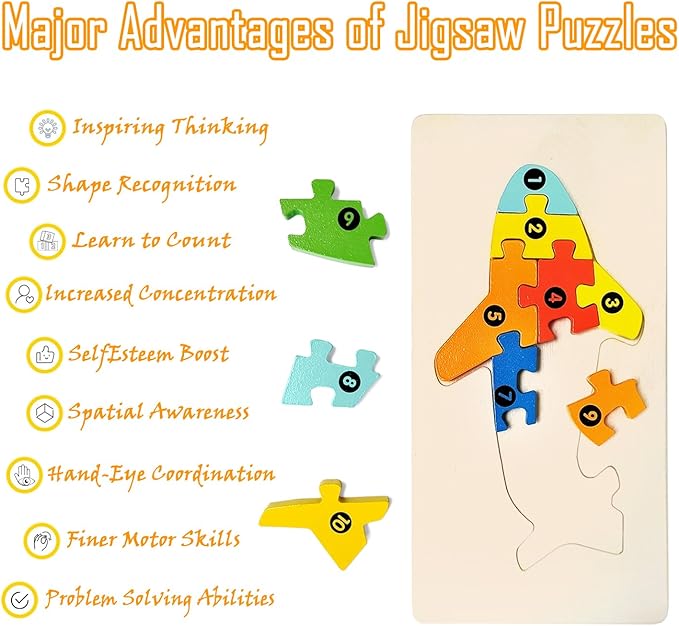 4-Pack Wooden Vehicle Puzzles for Kids Ages 3-5, Ideal Gift for Toddlers