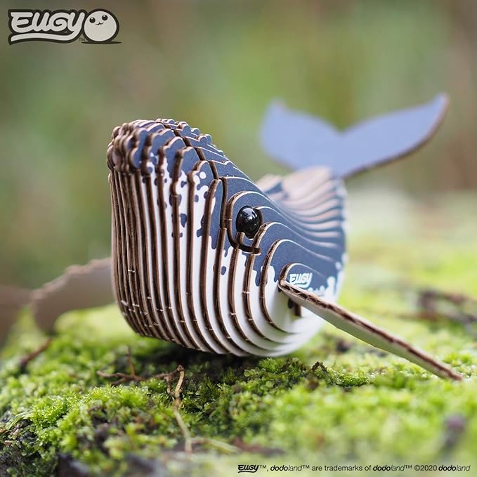 Eugy Humpback Whale 3D Puzzle, 25 Piece Eco-Friendly Educational Toy Puzzles for Boys, Girls & Kids Ages 6+