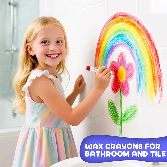 ThEast 8 Jumbo Colored Pencils for Kids, 3 in 1 Chunky Washable Crayons for Toddlers, Thick Triangle Toddler Color Pencil with Sharpener, Preschool Party Favors, Pre-Sharpened