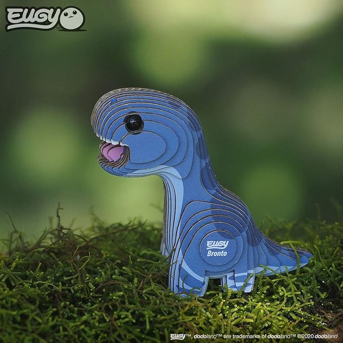 Eugy Brontosaurus Dinosaur 3D Puzzle, 28 Piece Eco-Friendly Educational Toy Puzzles for Boys, Girls & Kids Ages 6+