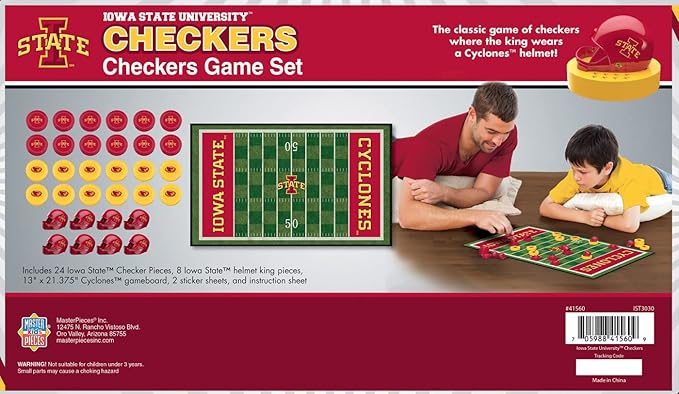 MasterPieces NCAA Iowa State Cyclones Checkers Board Game for Adults & Kids