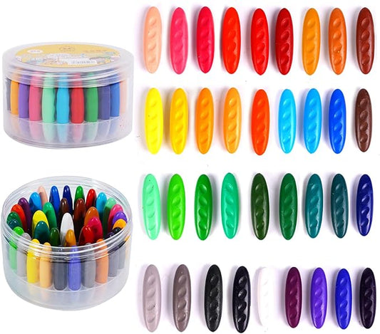 Peanut Crayons for Kids 36 Colors Washable Toddler Crayons, Non-Toxic Baby Crayons for Ages 2-4, 4-8 - Large Crayons for Toddlers 1-3, Coloring Art Supplies, Back to School Gift for Boys&Girls