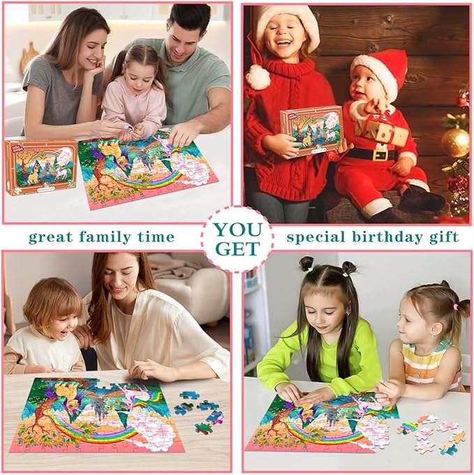 Puzzles for Kids Ages 4-8 100 Piece Puzzles for Kids, Castle 100 Piece Puzzles Children Learning Educational Toys Gifts Gifts Girls Age 4-6, 6-8, 8-10 Years Old (15 "X 10")…