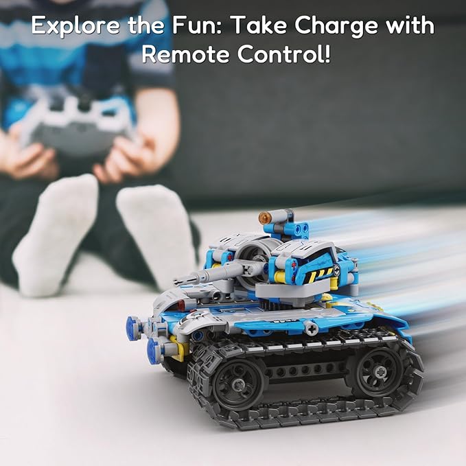 Robot Building Kit with Remote Control STEM Gifts for Kids Boys Ages 8-14, Technic Coding Robotic Toys for Teenโs Birthday, Build 5in1 Models with 488 Pieces