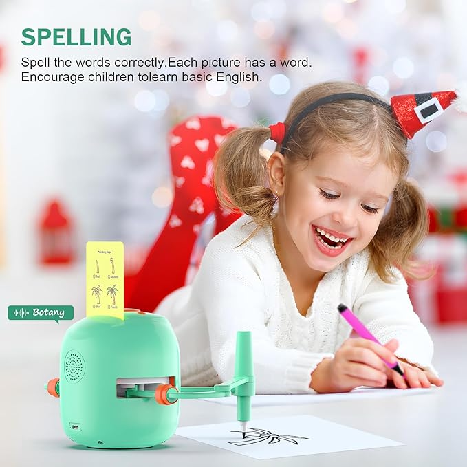 Smart Drawing Robot for Kids,Montessori Educational Painting Toy for 5+ with Voice Interaction&16 Color Pens,Magic Drawing Robot with 150 Learning Word Cards,Ideal Gift for 5+ Year Old Boys Girls
