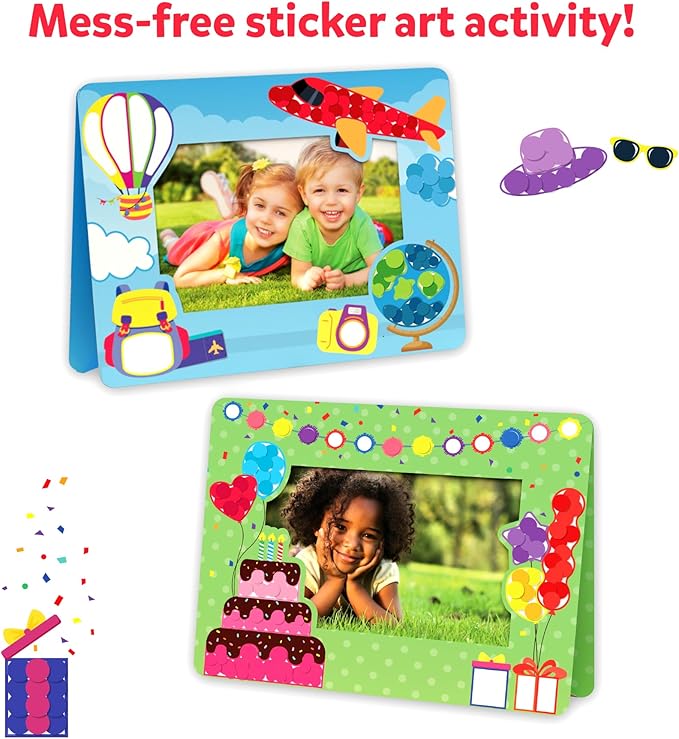 Skillmatics Dot It Sticker Art - Photo Frames, Mess-Free Fun for Kids, 500+ Stickers, Craft Kits, DIY Scrapbooking Activity, Travel Toys, Gifts for Boys & Girls Ages 3, 4, 5, 6, 7
