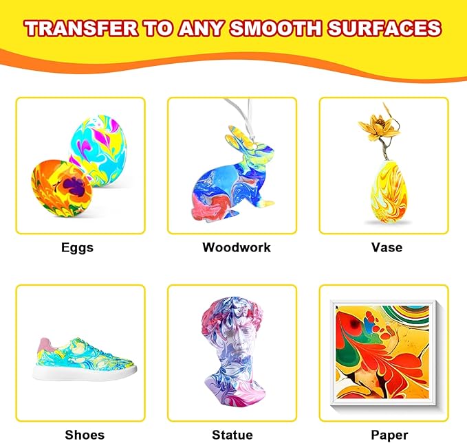 Water Marbling Paint Kit, Arts and Crafts For Kids,Birthday Gifts for Girls Boys 3+Years Old, Toys For Ages 8-13 5-7 3-6, Art Supplies for Kids