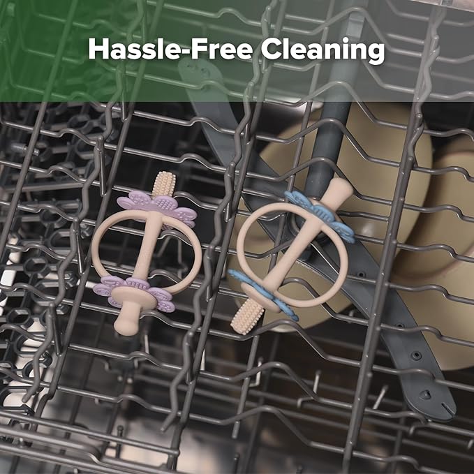 haakaa Silicone Baby Teether Toys,Nipple-Shaped End for Gum Massage,360Β° Baby Toothbrush Head for Self-Brushing Training,Easy to Grip - Sky Blue