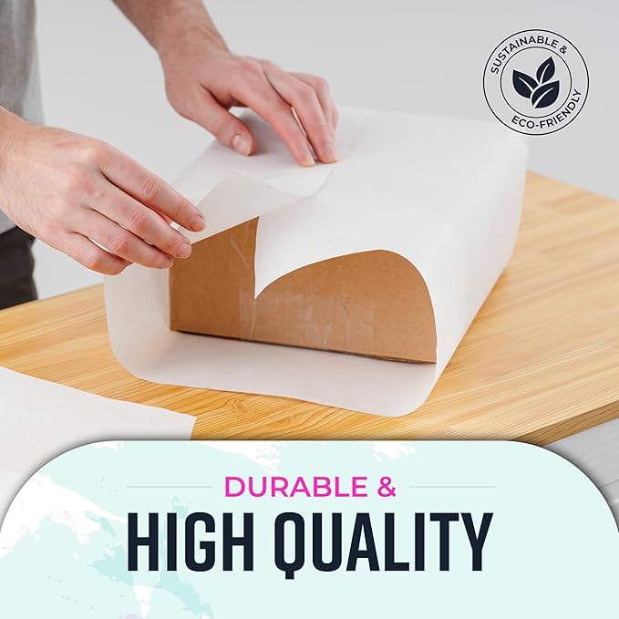 Bryco Goods 18”x1200” (100’) White Wrapping Paper – Kraft Paper Roll for Painting, Drawing, Banner, Bulletin Board, Easel Use, Floor Covering, Packaging, Shipping, Arts & Crafts – Made in USA