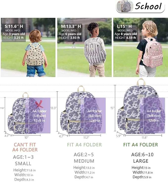 Corduroy Kids Backpack for Girls 6-10: Girls Backpacks for Elementary Kindergarten 15” H Fit Folder