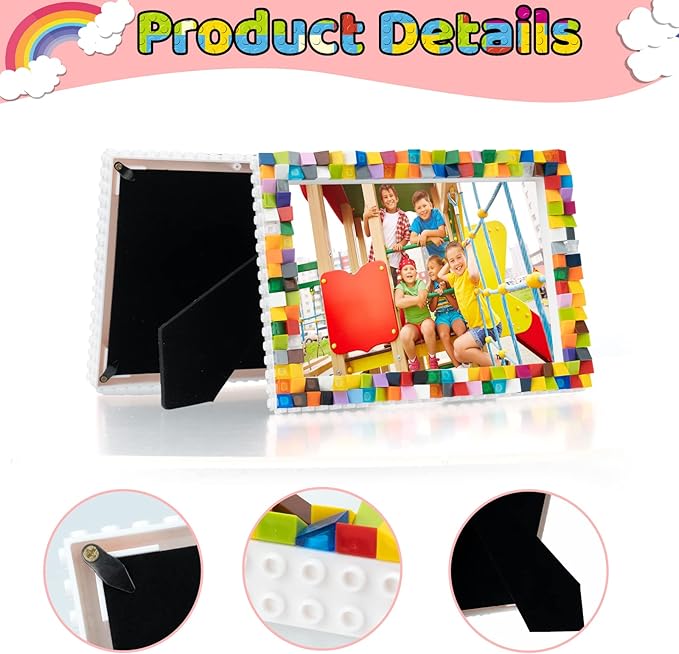HAPMARS DIY Mosaic Photo Frame Craft Kits - Creative Arts & Crafts Mosaic Kits Summer Activities for Ages 6-12,Make Your Own Picture Frame Fun STEM Craft Birthday Easter Christmas Gifts for Boys Girls