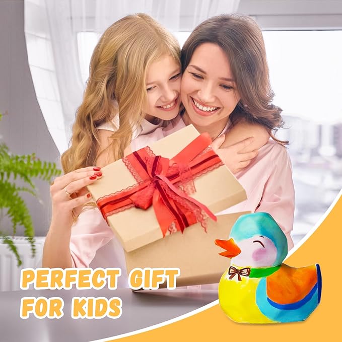 Loungelore Paint Your Own Duck Lamp Kit, Art Supplies Arts and Crafts for Kids Ages 8-12, DIY 3D Duckling Night-Light, Creativity Painting Kit Toy for Girl Boy Teen, Birthday Gift for Daughter Son