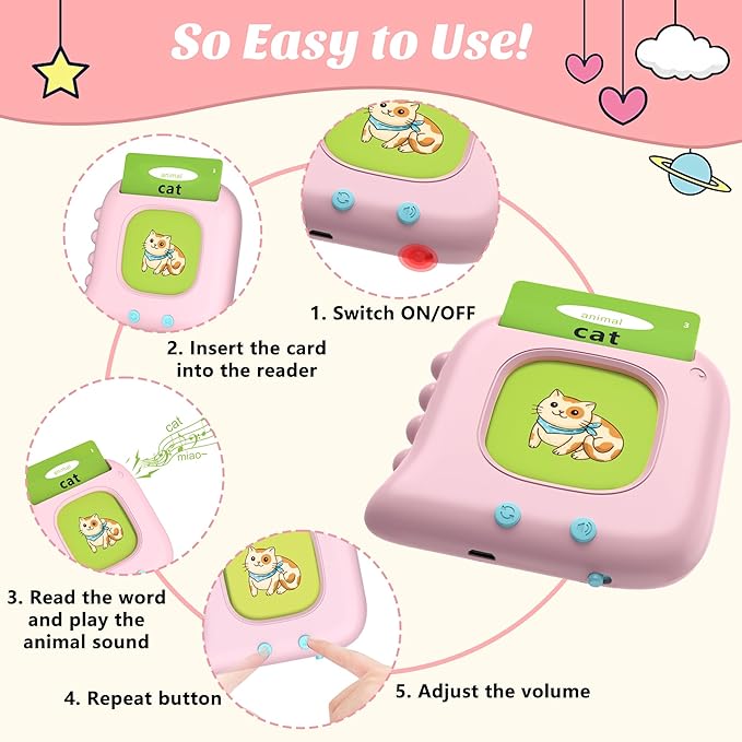 Bilingual Spanish Talking Flash Cards for Toddlers 1-3, Pocket Speech Learning Toys with 224 Sight Words, Toddler Toys for Ages 1 2 3 4 5 Years Old Autism Sensory Montessori Gift