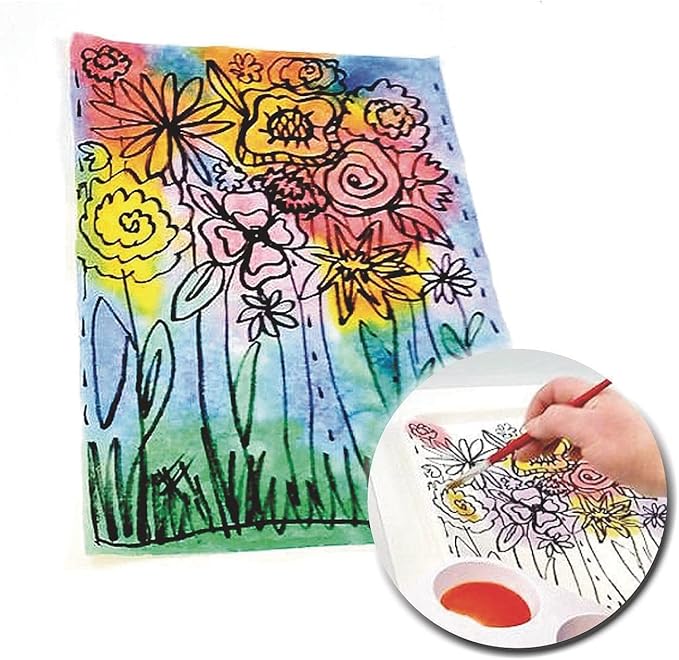 S&S Worldwide Color Splash! Liquid Watercolor Paint, 8 each of 6 Vivid Colors, 1-oz Drip-Dispense Bottles, For All Watercolor Painting, For Groups, Use to Tint Slime, Clay, Glue, Non-Toxic. Pack of 48