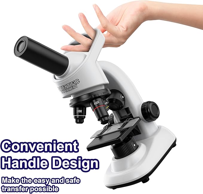 Kids Microscope,40-1600x Microscope Kit for Kids Beginners Children,STEM Kit,Prepared Slides,LED Light and Configured Various Operating Tools- Science Experiment Toy for Kids Ages 5-12