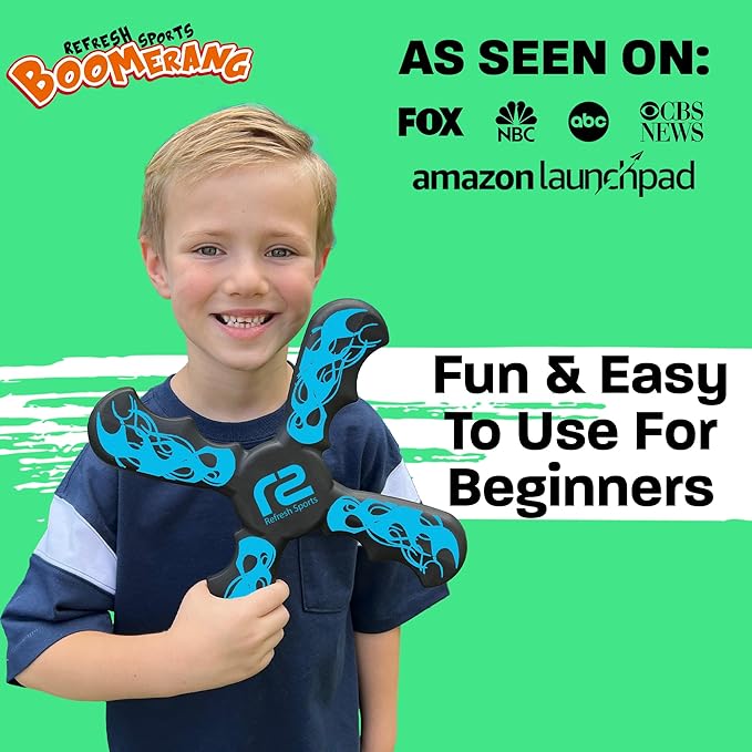 Outside Toys Boomerang For 5+ Year Boys Toys & Games - Soft Kid Toys Indoors or Outdoors - Toys For Kids Ages 4-8 - 5 Year Old Birthday Gift Cool Toddler Toys