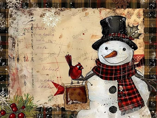 1000 Piece Puzzles for Adults, Cute Cardinal Snowman Fun and Educational Jigsaw Puzzles for Kids, Each Piece is Unique - for Home Decor Room Decor Halloween Decor, Gifts for Friend 30x20 inch