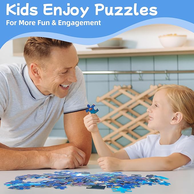 100-Piece Colorful Ocean Puzzles for Kids Ages 4-6 6-8 8-10, 100-Piece Jigsaw Puzzle with Dolphins, Sea Turtles, Fish & Coral โ Educational Toy for Boys & Girls โ Underwater Animal Puzzle Game
