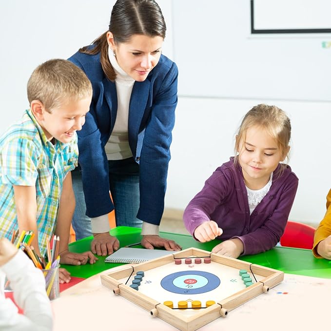 Eggsnow 8-in-1 Wooden Board Game Set for Kids Adults, Tabletop Combo Classic Travel Portable Board Games Collection with Chess, Checkers, Backgammon, Ludo, Snakes and Ladders & More