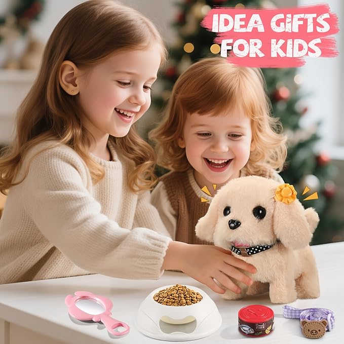 16 Pcs Robot Dog Toys for Girls, Toys for 3 4 5 6 7 8 Year Old Girls Kids Boys, Realistic Robot Puppy Toys for 5-7 6-8, Ideas Birthday Gifts for Girl 3 4 5 6 Year Old
