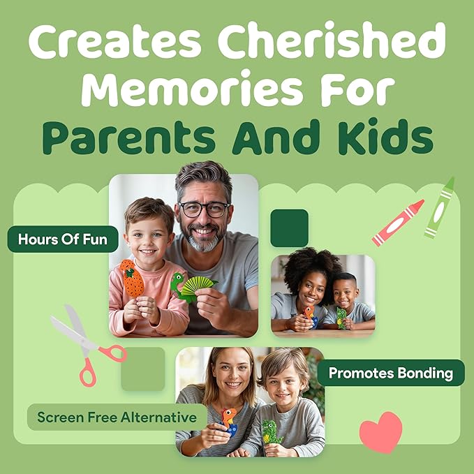 Dinosaur Craft Box - 10 Creative Arts and Crafts for Kids Ages 4-8, Fun, No Mess, Educational, Toddler, Preschool & Homeschool Activities Kit with Supplies, 3 4 5 6 7 8 Year Old Girls and Boys