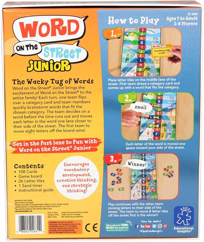 Educational Insights Word on the Street Junior, Vocabulary & Word Game for Home & Classroom, Ages 7+