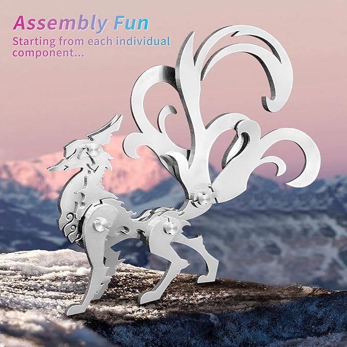 3D Metal Puzzles,3D Metal Puzzle for Adults,Mechanical Model Kit Little Nine Tailed Fox,Steel 3D Puzzles Stainless Steel Ornaments for Adults Home Decor Art Craft Gifts Toys.