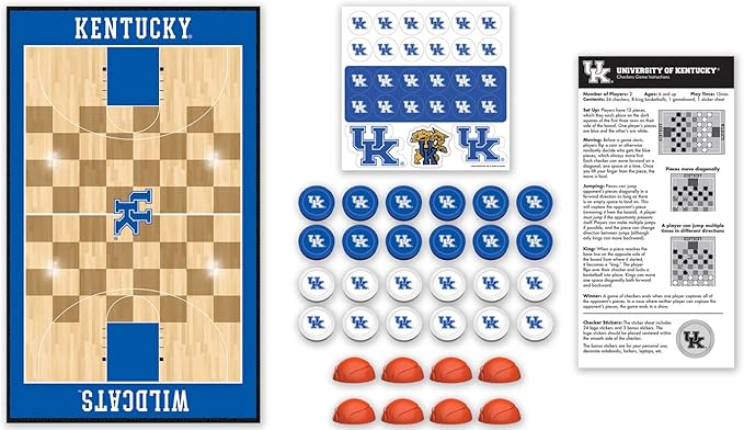 MasterPieces NCAA Kentucky Wildcats Checkers Board Game , 13" x 21"