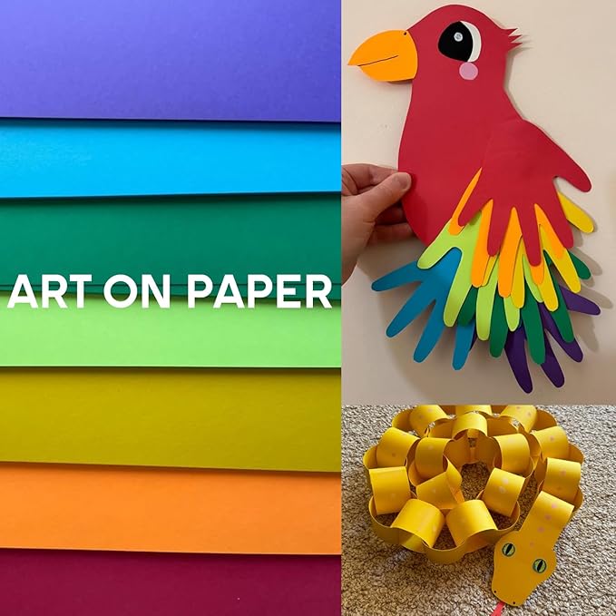 Construction Paper 8.5inx11in,70 Sheets,Set of 7 Colors Classic Rainbow 178GSM/65LB Heavyweight Construction Paper,Crafts,Arts,School Classroom Art Supplies Assorted Colors Bulk Paper