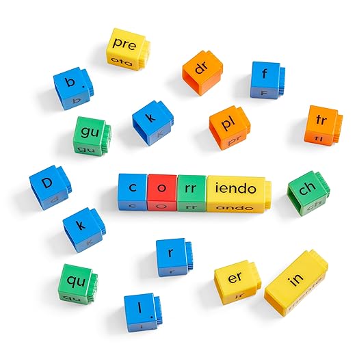 hand2mind Spanish Reading Rods Word Decoding, Word Building Activities, Alphabet Linking Cubes, Letter Blocks for Spelling, Learn Spanish for Kids, Spanish Classroom Must Haves
