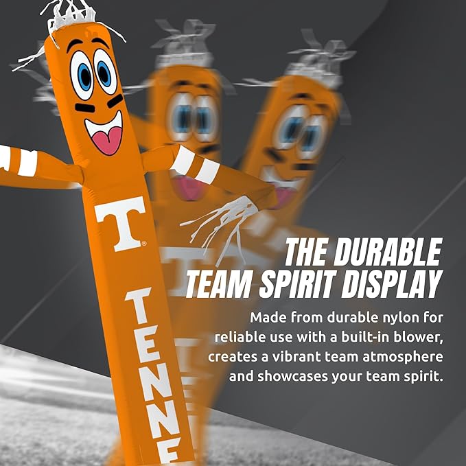 NCAA Tennessee Volunteers Football Wacky Waving Inflatable Tube Guy with LED Lights & Built-in Blower - 6" x 36" x 96" Inflatable Tube Man Crazy Sports Fan Outdoor Party Decoration