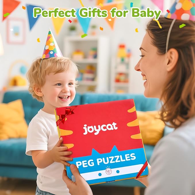 JoyCat Wooden Animal Alphabet Puzzles for Toddlers 1-3, 26 Letter Pieces, Montessori ABC Learning Toy, Gifts for 1 2 3 4 5 Year Old Boy Girl, Preschool Learning Activities