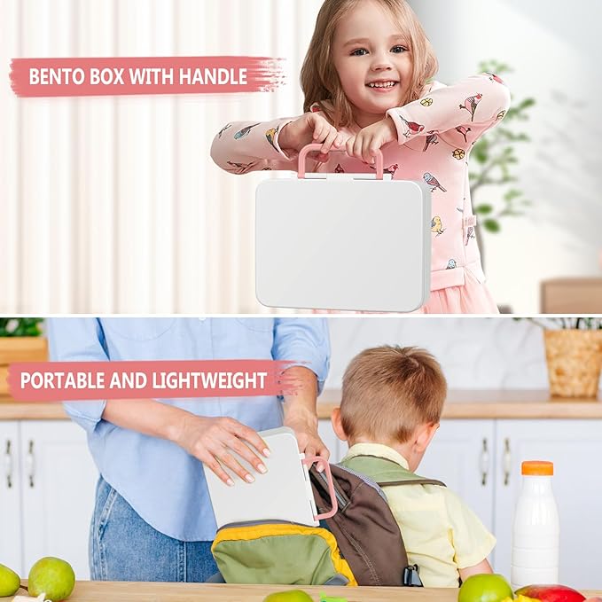 Chill Bento Lunch Box for Kids Adult with Ice Pack Keep Food Cold Fresh 5-Compartment Reusable Leak Proof Lunch Container for Girl Boy School Dishwasher & Freezer Safe