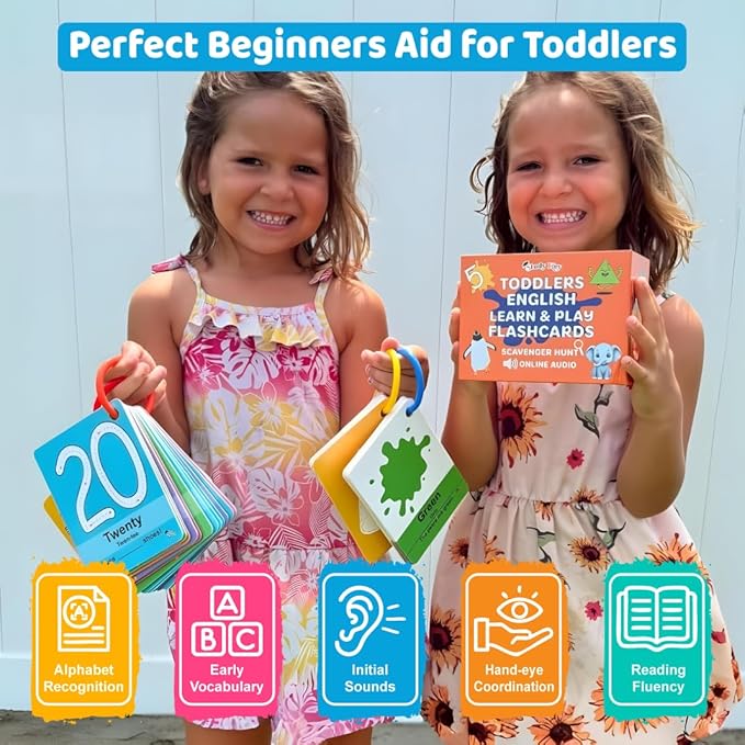 ABC Flash Cards for Toddlers 1-4 - Learning Phonics for Toddlers Alphabet Flashcards - Preschool Sight Words Numbers Colors Baby Flash Cards for Kindergarten