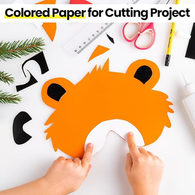Yahenda 500 Pieces Construction Paper Lightweight 12'' x 18'' Colored Card Stock Bulk Craft Printer Paper for Drawing Art DIY Craft Scrapbook Party(Fresh Color)
