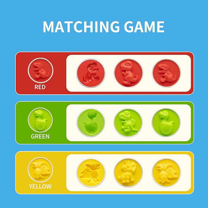 MOONTOY Dinosaur Matching Eggs for Toddlers – Easter Eggs Toy – 12PCS Educational Learning Color & Shape Recognition Montessori STEM Toy, Sorting Fine Motor Skills, Easter Gift, Easter Basket Stuffers