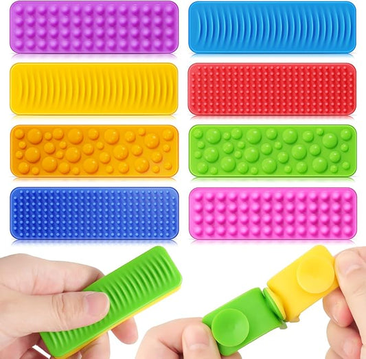 Sensory Fidget Toys Kids Adults: 8 Pack Textured Suction Toys for Autism Kids Calming - Sensory Stickers for Anxiety Relief Items - Fidget Strips for Classroom Desk - Travel Toys Road Trip Essential