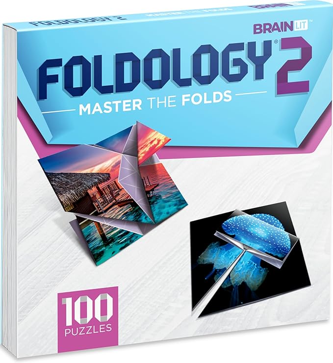 FOLDOLOGY 1&2 Combo Pack - Origami Puzzle Game for Kids, Teens, & Adults | Brain-Training, Travel-Friendly, Screen-Free Fun | Unique Gift for Ages 10+ & Puzzle Lovers | 200 Challenges
