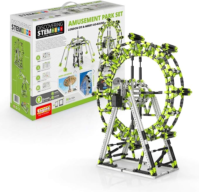 Engino STEM Toys, Amusement Park: London Eye, Ferris Wheel, Building Toys for Kids 9+, STEM Kit, Educational Set, Gifts for Boys & Girls, Engineering Kit, Powered by Motor (11 Model Options)