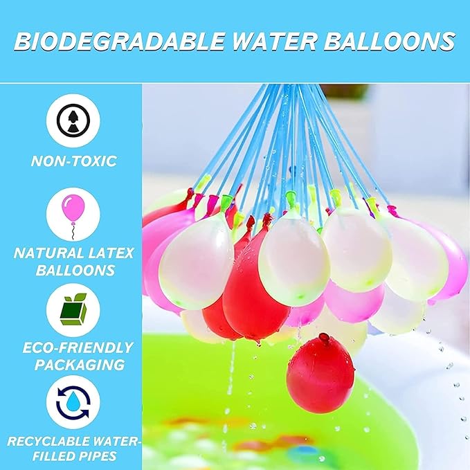 Water for Kids Adults Balloons with Refill Kits Quick Fill Balloons Set Summer Splash Party Easy Quick Fun Outdoor Backyard Summer Water Toys for Pool (999)