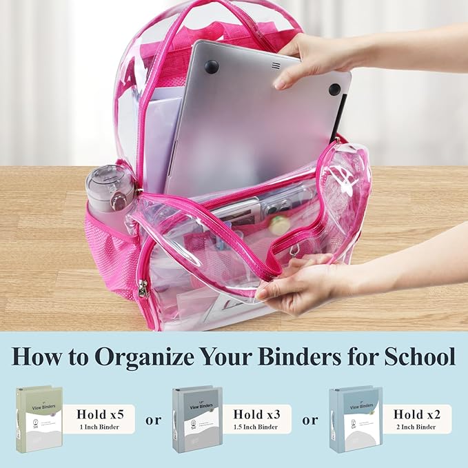 PACKISM Clear Backpack - 17 inch Heavy Duty Clear Backpacks for School, Large Transparent Bookbag for Students (Age 12+)