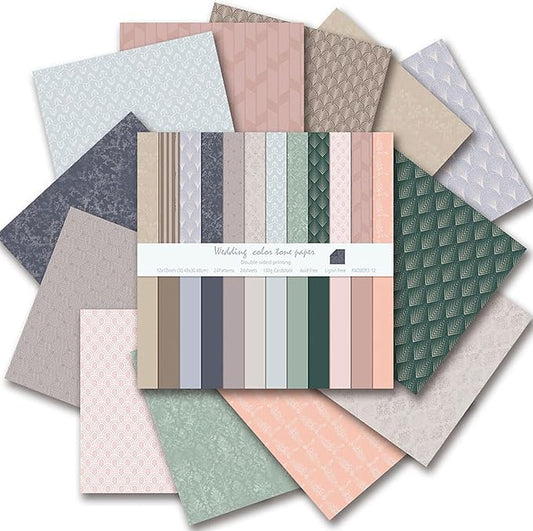 12"X12" Boho Scrapbook Paper, Double sided printing 13.76 oz/390 g, 24 Sheets DIY Origami Decorative Craft for Card Making Background Origami Decopage Decorative Scrapbooking Supplies (Boho2)