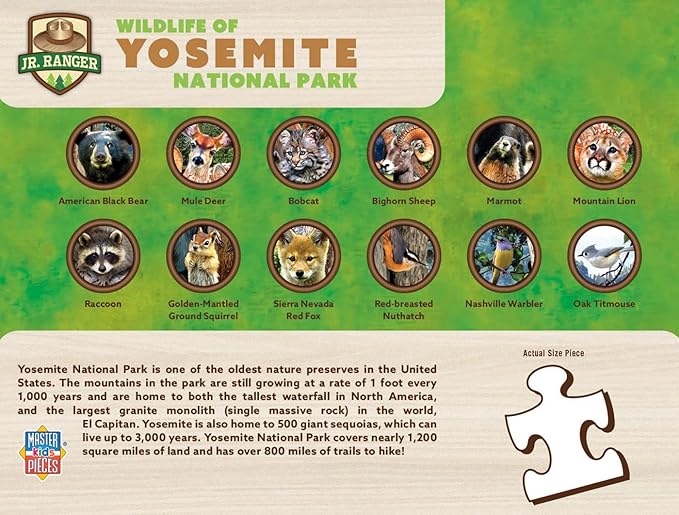 MasterPieces – 100 Piece Jigsaw Puzzle for Kid 6+ Years, Wildlife of Shenandoah National Park, Educational and Fun Game, Gift Idea for Children, 19" x 14"