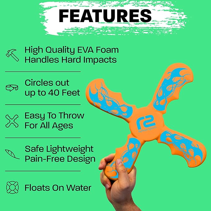 Boomerang for Kids - Best Gifts for Boys & Girls Gift Ideas - Kid Stocking Stuffers & Fun Holiday Presents Outdoor Toys - Fun Children Birthday Party Favors & Goodie Easter Basket Stuffers For Kids