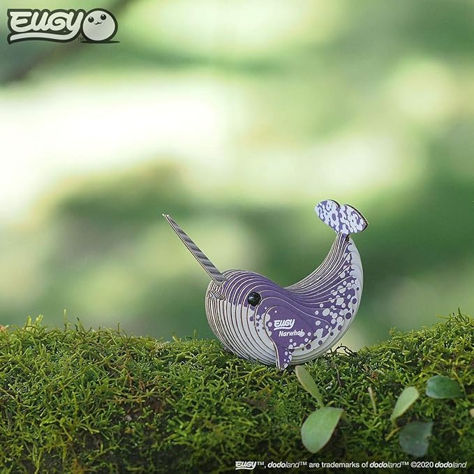 Eugy Narwhal 3D Puzzle, 23 Piece Eco-Friendly Educational Toy Puzzles for Boys, Girls & Kids Ages 6+